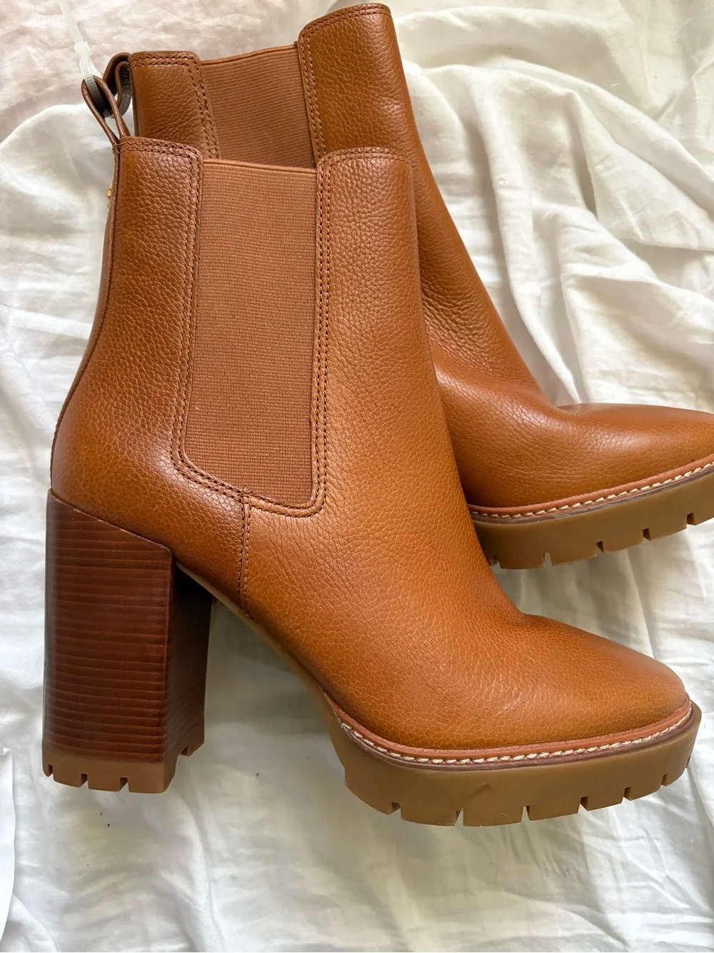 Tory Burch Chestnut Platform Chelsea Boots - Women sz 11B
